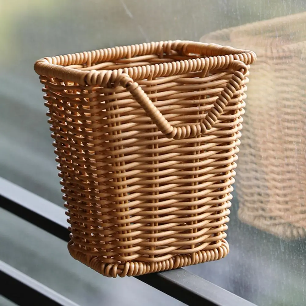 Woven Storage Basket Plant Wicker Hanging Baskets Garden Flower Vase