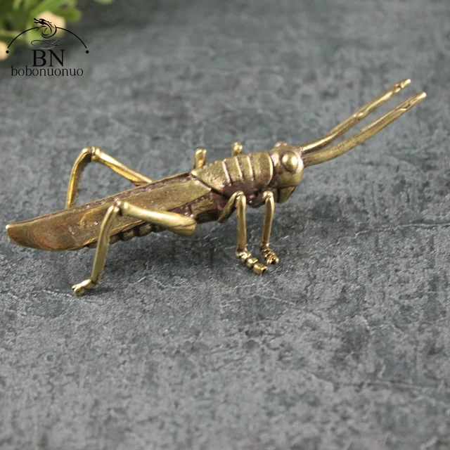 Antik Bronz 6 Stílusú Bogarak Miniatűr Figurák Asztali Dekorációk Tiszta Sárgaréz Rovar Tea Háziállatok - Image 5