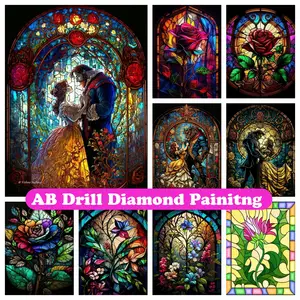 Crystal Diamond Painting Stained glass rose 30x40cm - Shop now - JobaStores