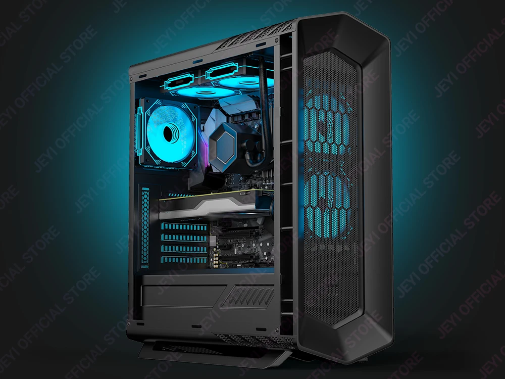 JEYI RGB-Lüfter, 120 mm, Computergehäuse, Hochleistungs-Lüfter-Set, 6-poliger PC-Lüfter, Kühler, leiser Kühler mit ARGB-Controller – Detail 13