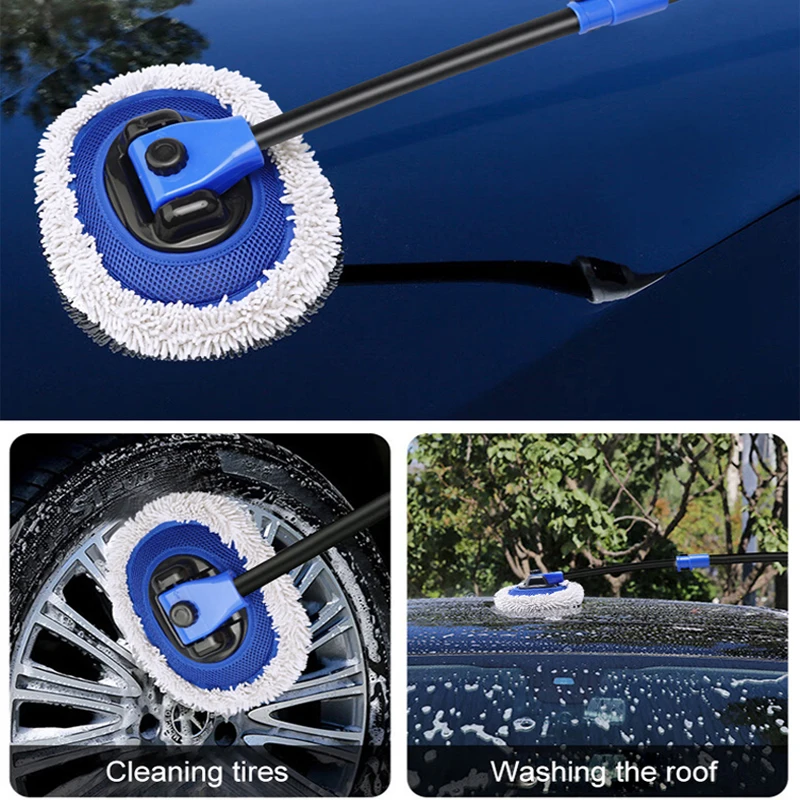 2023 New Car Wash Brush Car Cleaning Brush Telescoping Long Handle Cleaning  Mop Chenille Broom Auto Accessories - AliExpress