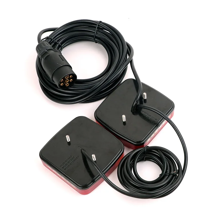 2 Piece 12V 20 LED 7 Pin Rear Towing Tail Light 7.5m+2.5m Trailer Universal Brake Stop Lamp License Number Plate Reflector