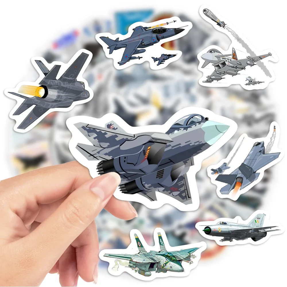 Fighter Jet Aircraft Stickers F35 F16 MiG DIY Toy Decorative Decal for Phone Luggage Laptop Helmets Skateboards Waterproof