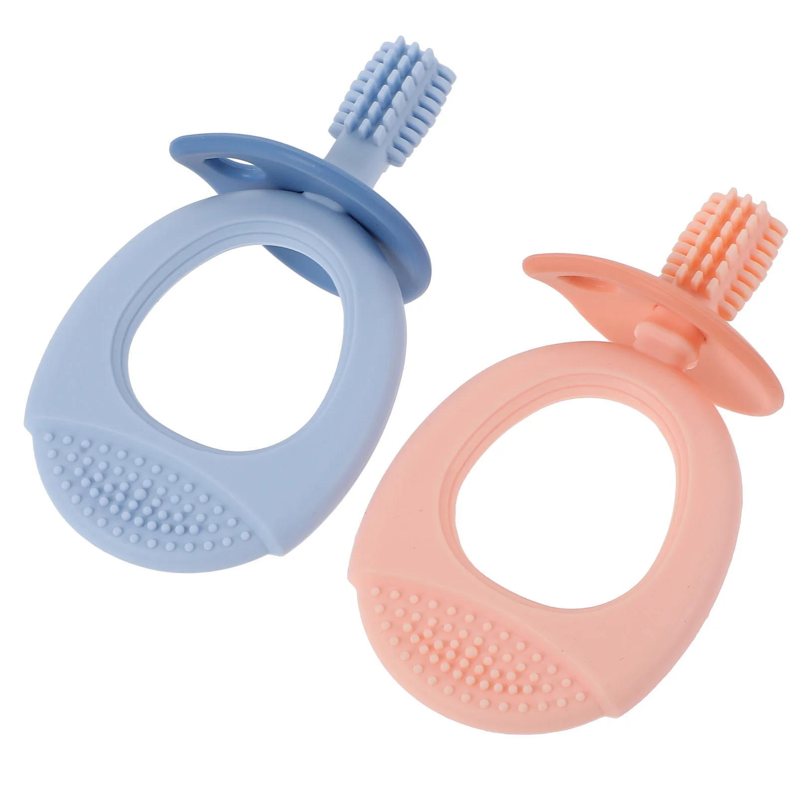 2 Pcs Granules Baby Silicone Toothbrush Toddler Toys Cartoon Molar Clean Chewing Child Toothbrushes