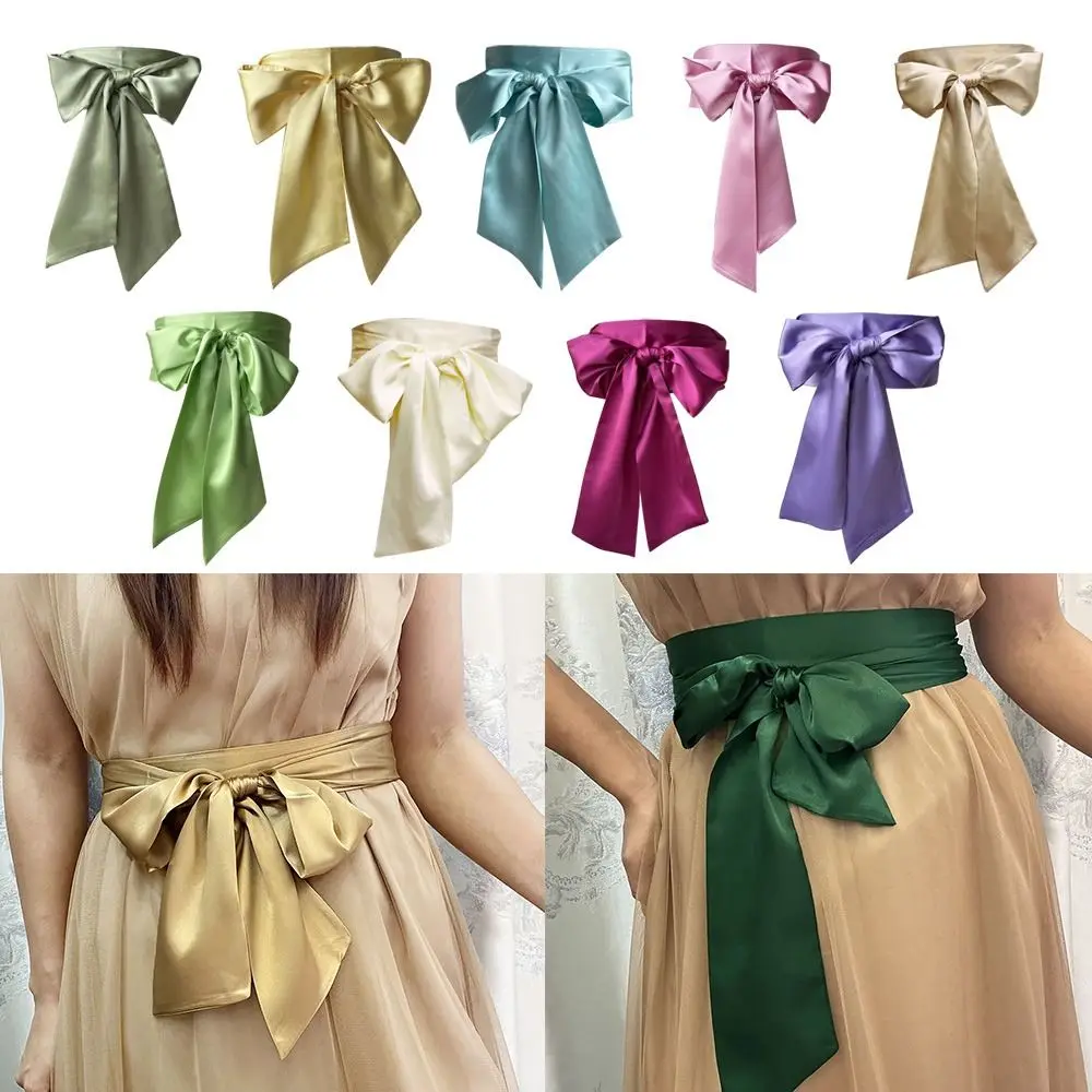 Satin Silk Bow Corset Waist Belt for Women