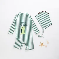 2024 baby boys  dinosaur swimwear with cap surfing Wear  swimming suit infant toddler kids children Sunscreen beach bathing Suit 2