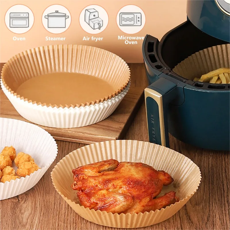 100 Sheets Air Fryer Non-Stick Steamer Paper Liner Oil Absorbing Paper  Round Square Liners Kitchen Under Steam Mat - AliExpress