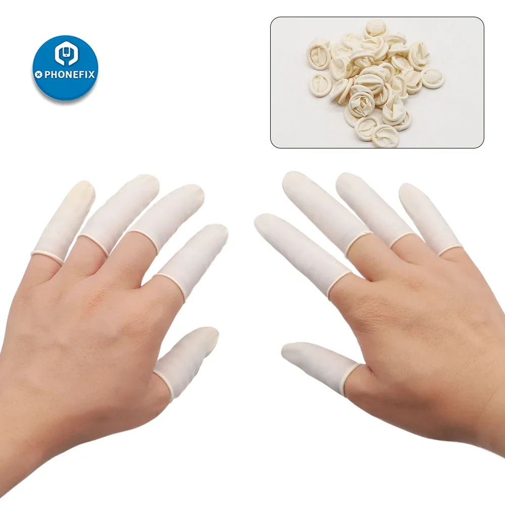 

50/100pcs Natural Rubber Latex Finger Cots Latex Rubber Finger Cots Practical Design Disposable Gloves Makeup Eyebrow Extension
