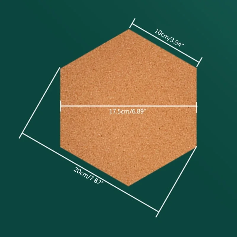 5PCS Hexagon Cork Notice Board Self Adhesive Cork Board for Photo Wall Home Decor Memo Office Bulletin Boards