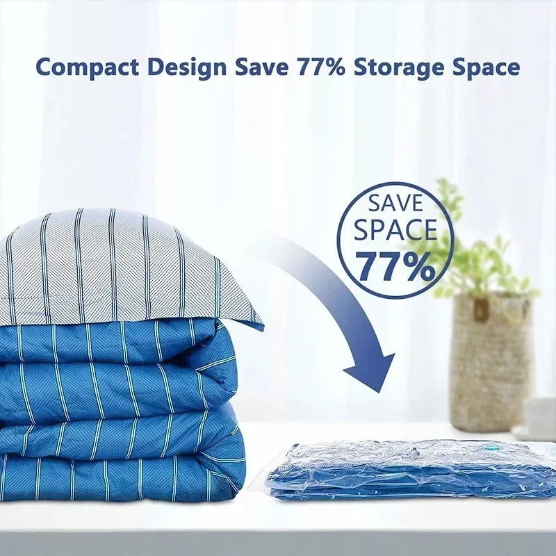 Vacuum Seal Storage Bags for Clothes/Pillow/Blanket, Space-Saving Wardrobe & Travel Organizer, Multi-Purpose Vacuum Packing Bags 3