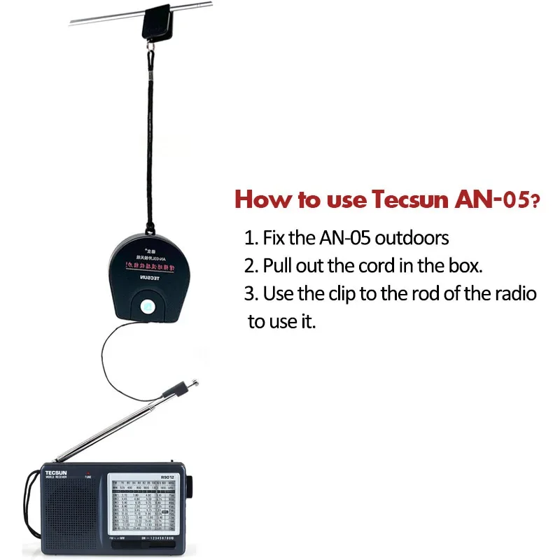 TECSUN R-9012 AM/FM/SW 12 バンド短波ラジオポータブル受信機 AN-05
