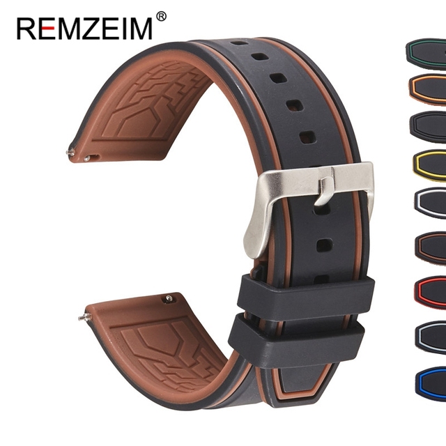 Release Rubber Watch Strap Sport Silicone Watch Band 20mm 22mm For Huawei Samsung Garmin Watch Replacement Watchband