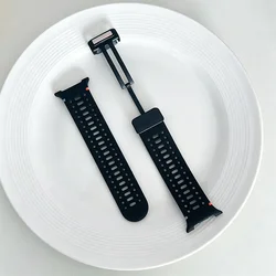 Sport Silicone Band with Magnetic Clasp - Breathable, Sweatproof, Lightweight Design - Galaxy Watch 8 44mm (07 Black)