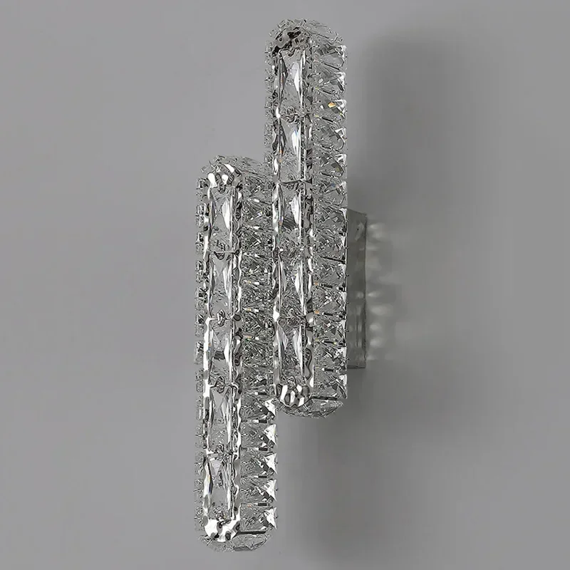 Luxury Modern Oval LED Crystal Wall Lamp Remote Control for Living Room Bedroom Decoration Indoor Light Fixtures Home Wall Decor