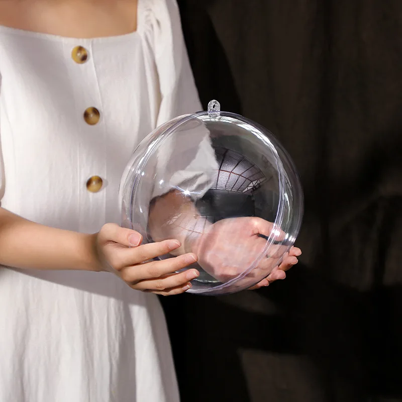 

Рождественское украшение, круглый шар, прозрачная пластиковая сфера для свадьбы, дня рождения ребенка, «сделай сам», декоративная наклейка на окно, 20 см