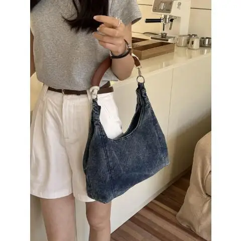 JIAERDI Hot Girls Denim Shoulder Bags Women Vintage Harajuku Casual tote bag Handbag Female Retro Sweet Cool Y2k Bag Bolso Mujer
