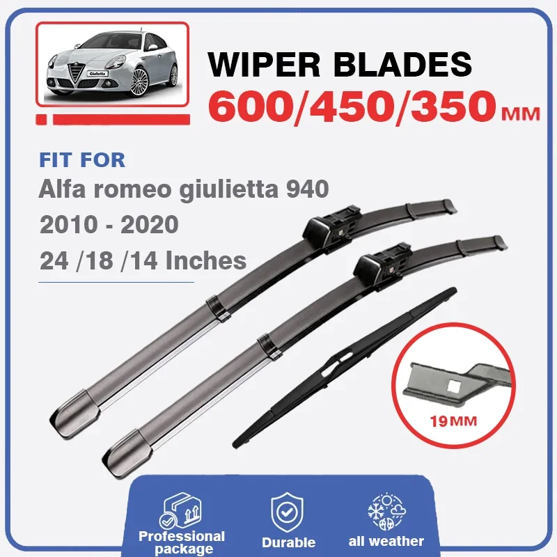 Erick's 와이퍼 RHD & LHD 포드 트랜짓 커넥트용 전면 와이퍼 블레이드 MK2 2014 - 2023 윈드 실드 윈드 스크린 윈도우 브러쉬 28 + 28 8 전면 후면 와이퍼 블레이드 세트, Alfa Romeo Giulietta 940 2010 - 2020 윈도우 윈드 스크린 윈드 실드 Deleyr 24