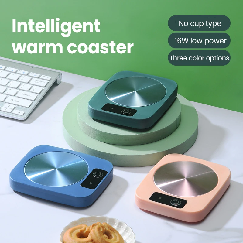 220V Mug Heater Coffee Cup Warmer Milk Tea Water Heating Pad Home Cup Heater Warm Mat 55℃ Constant Temperature Coaster Gift Box 2