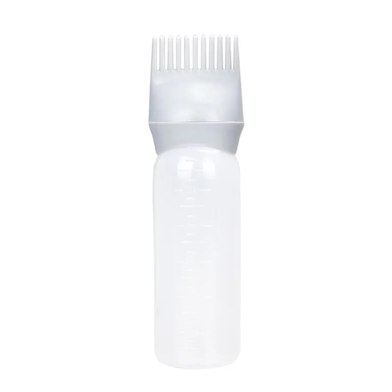 Hair Oil Applicator Bottle Hairdressing Shampoo Bottle Hair Dye Refillable Comb Roots Massage Comb 5 Colors