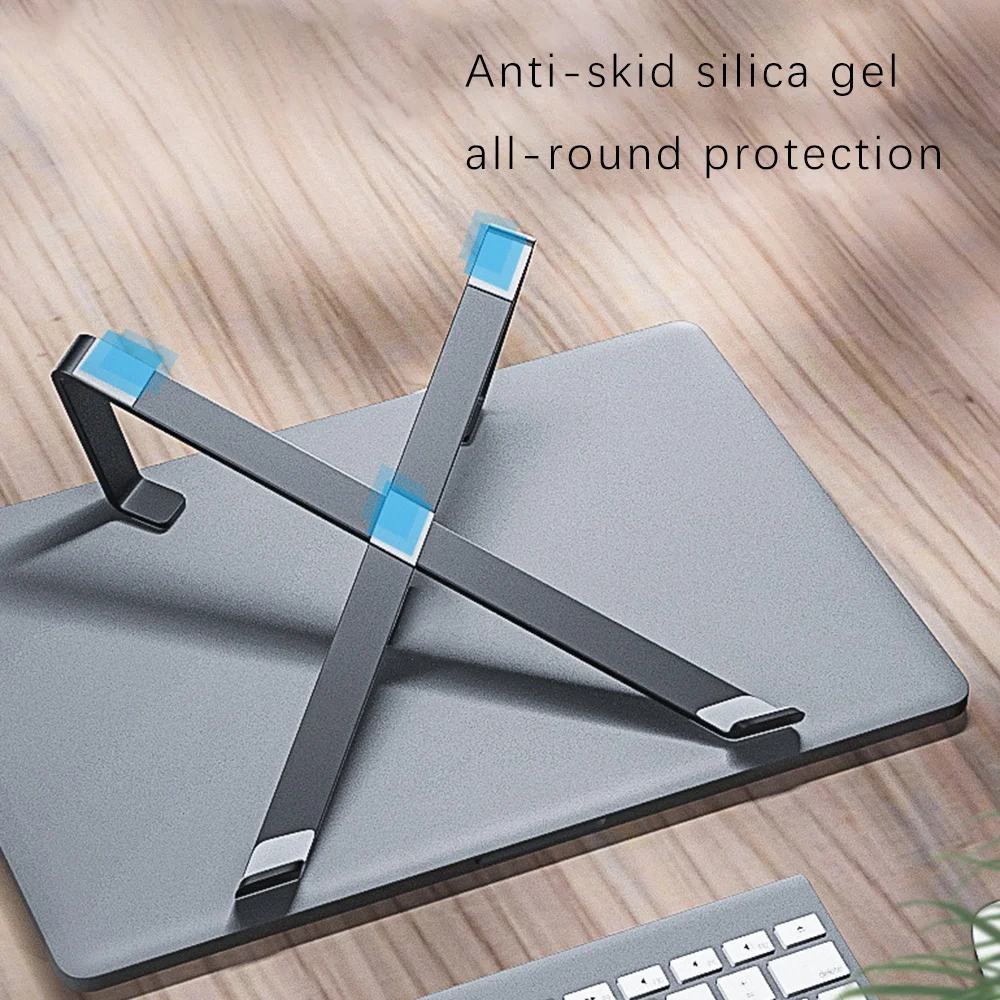 

X Aluminum Alloy Laptop Stand 11 to 15.6 inch Notebook Cooling Rack Simple Non-slip Silicone Computer Holder Support