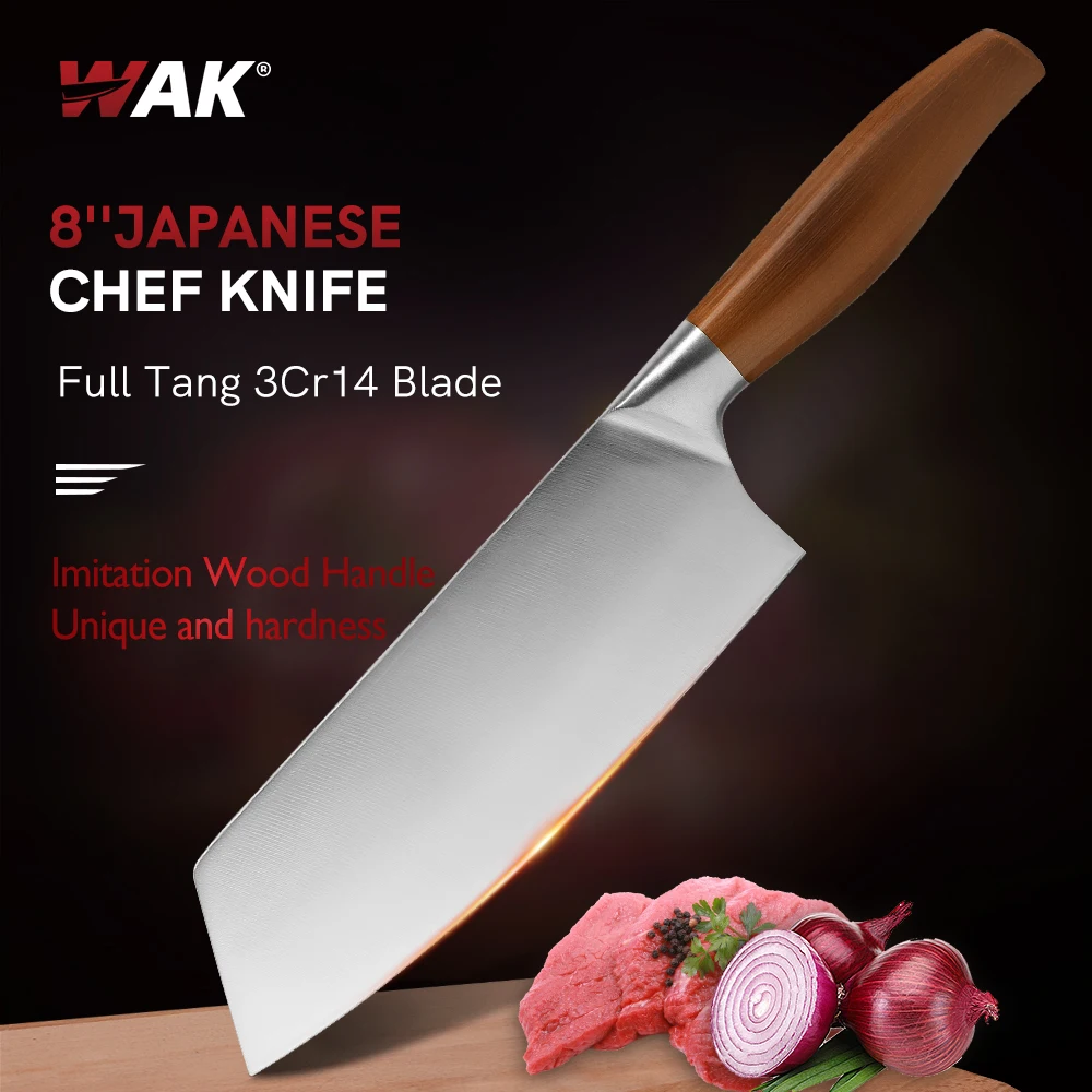 

WAK Kitchen Cleaver Knives Stainless Steel Kitchen Cutting Knife Meat Fish Vegetable Kithcen Knife With 430 Hollow Handle