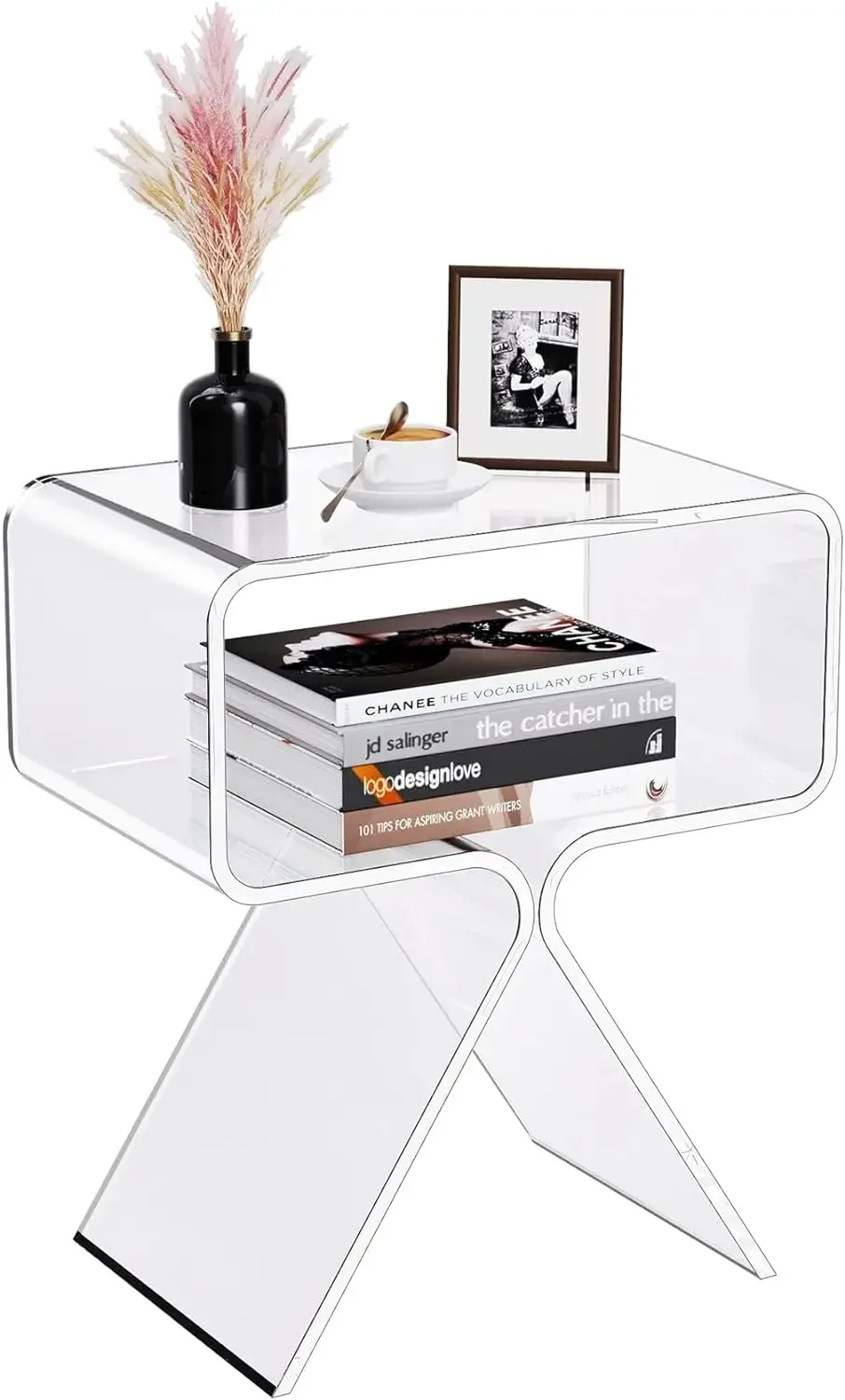 Description Picture 6 of itemAcrylic Side Table End Table for Living Room Small Mini Coffee Table Nightstands for Bedroom