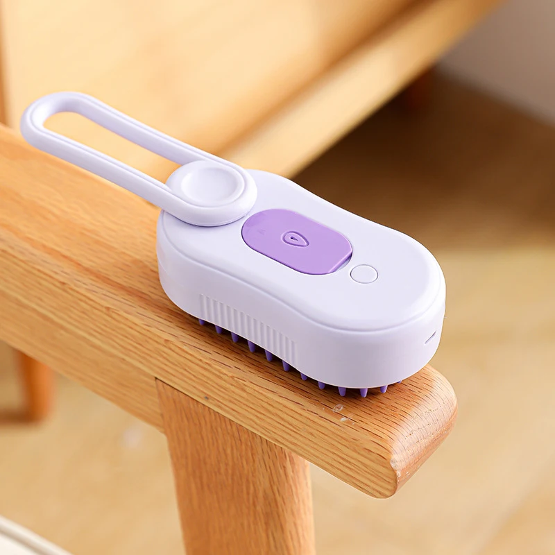Steamy Brush Electric Spray Cat Hair Brush 3in1 Pet Hair Removal Tool 360° Rotating Handle Silicone Multifunctional Massage Comb 2
