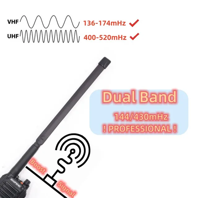 Antenna Tattica Per Walkie Talkie BaoFeng - Dual Band VHF/UHF, Connettore SMA Femmina, 25cm - Foto 6