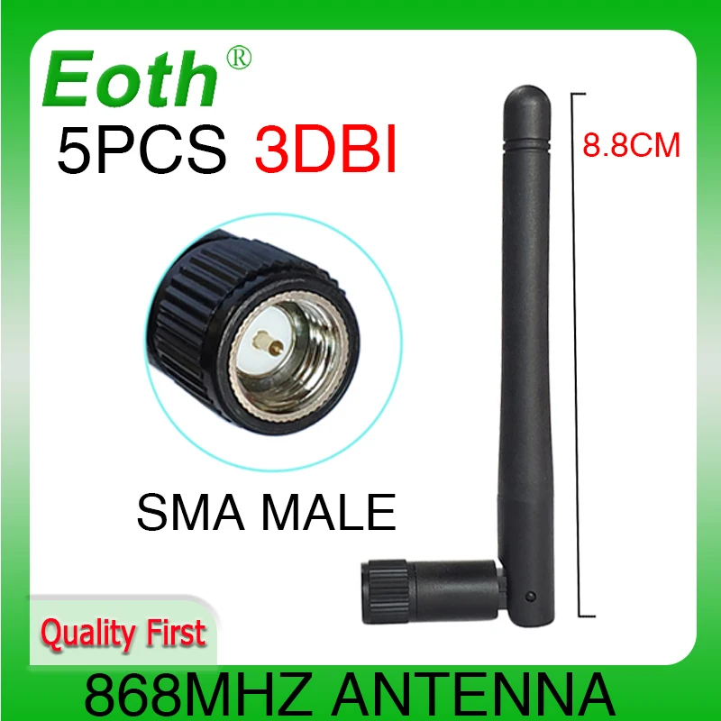 EOTH 5pcs 868MHz 915MHz Antenna 3dbi SMA Male Connector 868 MHz 915 IOT LORA antena GSM Antenne directional waterproof Lorawan