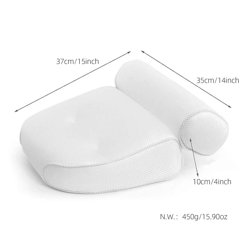 Yinzam Spa Bathtub Cushion Bath Pillow,6 Suction Cup Machine Washable