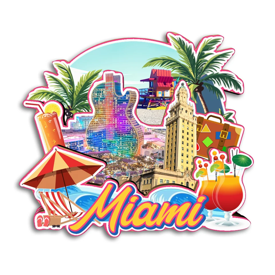 Magnete Frigorifero 3D In Legno – Jacksonville Florida – Souvenir Da Viaggio, Decorazione Casa, 7,6 Cm