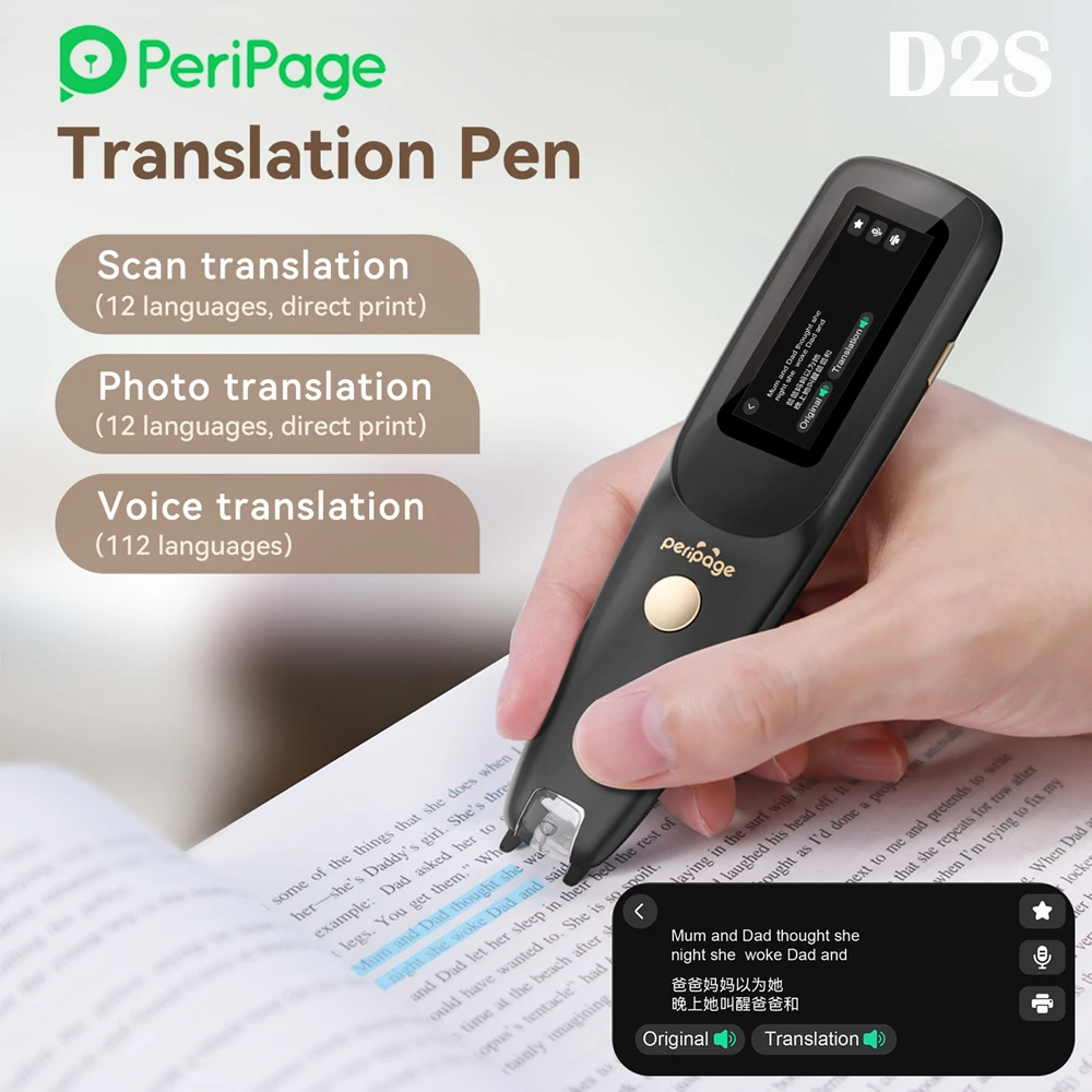 Language Translator Peripage D2s Voice Scan Translator Pen Multifunction Offline Translation Real Time Language Translator Business Travel Abroad