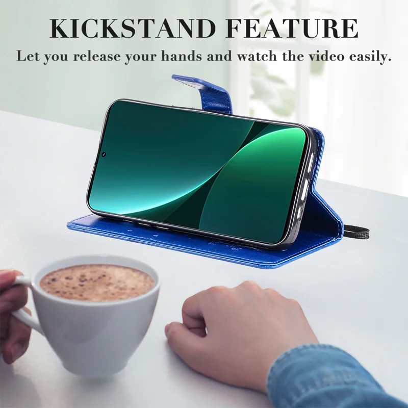 Elegant PU Leather Flip Wallet Phone Case with Card Pockets - Premium Protection Cover