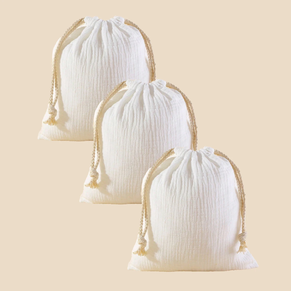 3 PCS 코 튼 모슬린 유모차 교수형 주머니  수건 기저귀 주머니  Drawstring 저장 가방