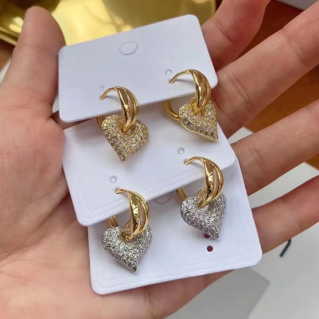 

4 Pairs, Gothic Heart Gold Color Earrings for Women Gold Silver Color Hoop Earrings 2022 Korean Fashion Piercing Jewelry