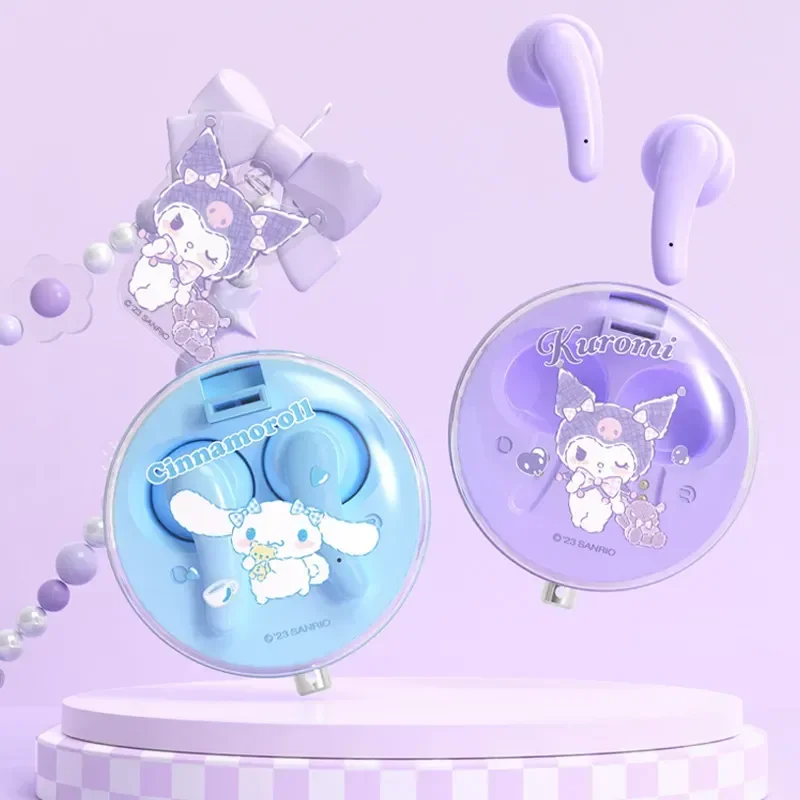 

Sanrio Kuromi Girls Bluetooth Headphone Noise-cancelling Wireless Sports Running Headset Ultra-long Life Battery Christmas Gift
