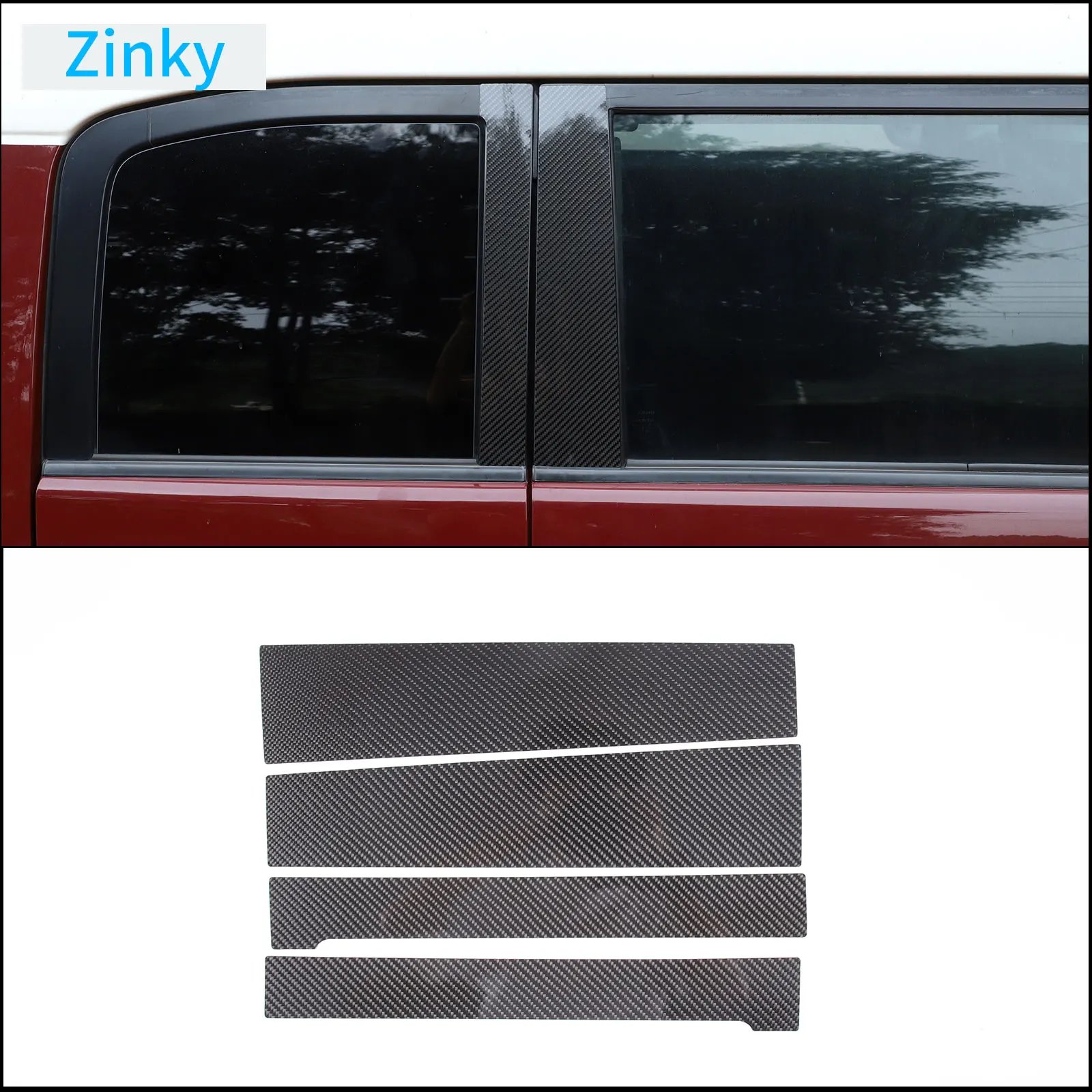 

Carbon Fiber Sheet Car Center Pillar Trim Panel Decorative Sticker for Toyota FJ Cruiser 07-21 Exterior Modification Accessories