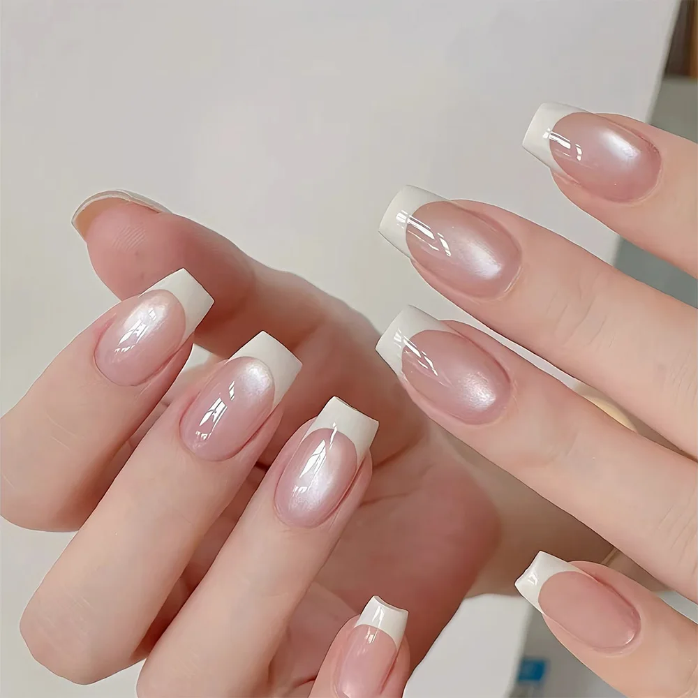 1PC 3D 포지셔닝 프렌치 네일 아트 스티커 혼합 사이즈 투명 프렌치 커브 라인 보조 접착 네일 데칼 네일 슬라이더