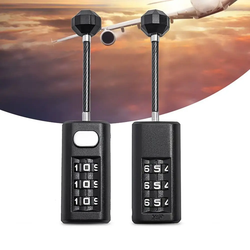 Mini 3 Digit Password Lock Portable Dormitory Cabinet Lock Travel Security Backpack Zipper Lock Luggage Padlock Combination Lock