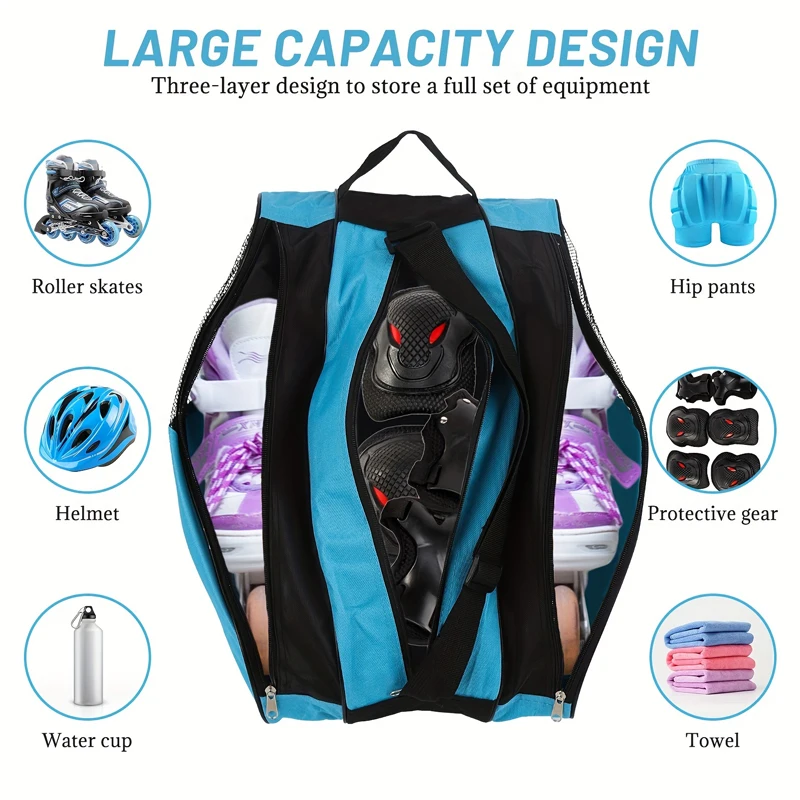 Roller skates bag 1/2Pcs portable roller skates bag ice skating bag large breathable kids inline skates storage skating shoes