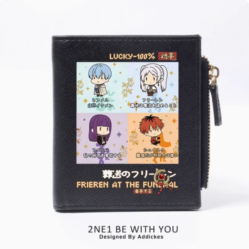 Anime Frieren at the Funeral  Fern Himmel Fashion Wallet PU Purse Card Coin Zipper Money Bag Cosplay Gift B684