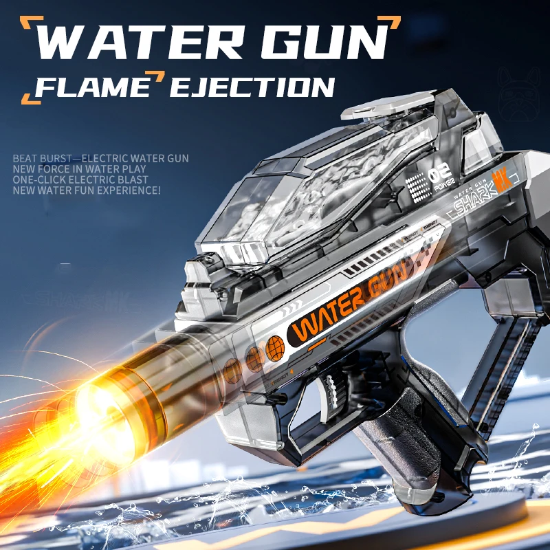 Pistolet à eau électrique avec lumières et sons pour enfants_voghion.com