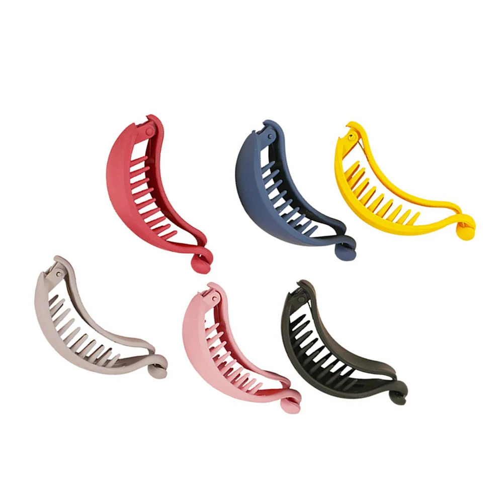 

6 Pcs Banana Hairpins Ponytail Holders Clip Modeling Claw Clips Accessories Abs Bun Maker Comb