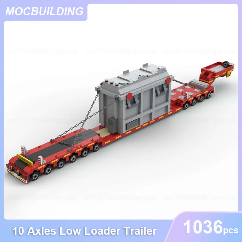 Lowbed Heavy Transport Trailer Mammoet Modell MOC Bausteine DIY Montieren Ziegel Transport Serie Pädagogisches Spielzeug Geschenke – Detail 6