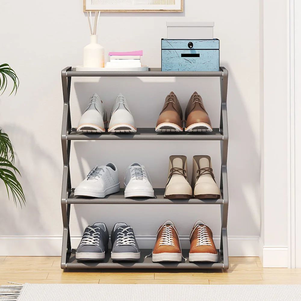 X-Shaped Shoe Rack Multifunctional Steel Assembly Shoecase for Students Dormitory Dustproof Storage Shelf Detachable Shoe Rack
