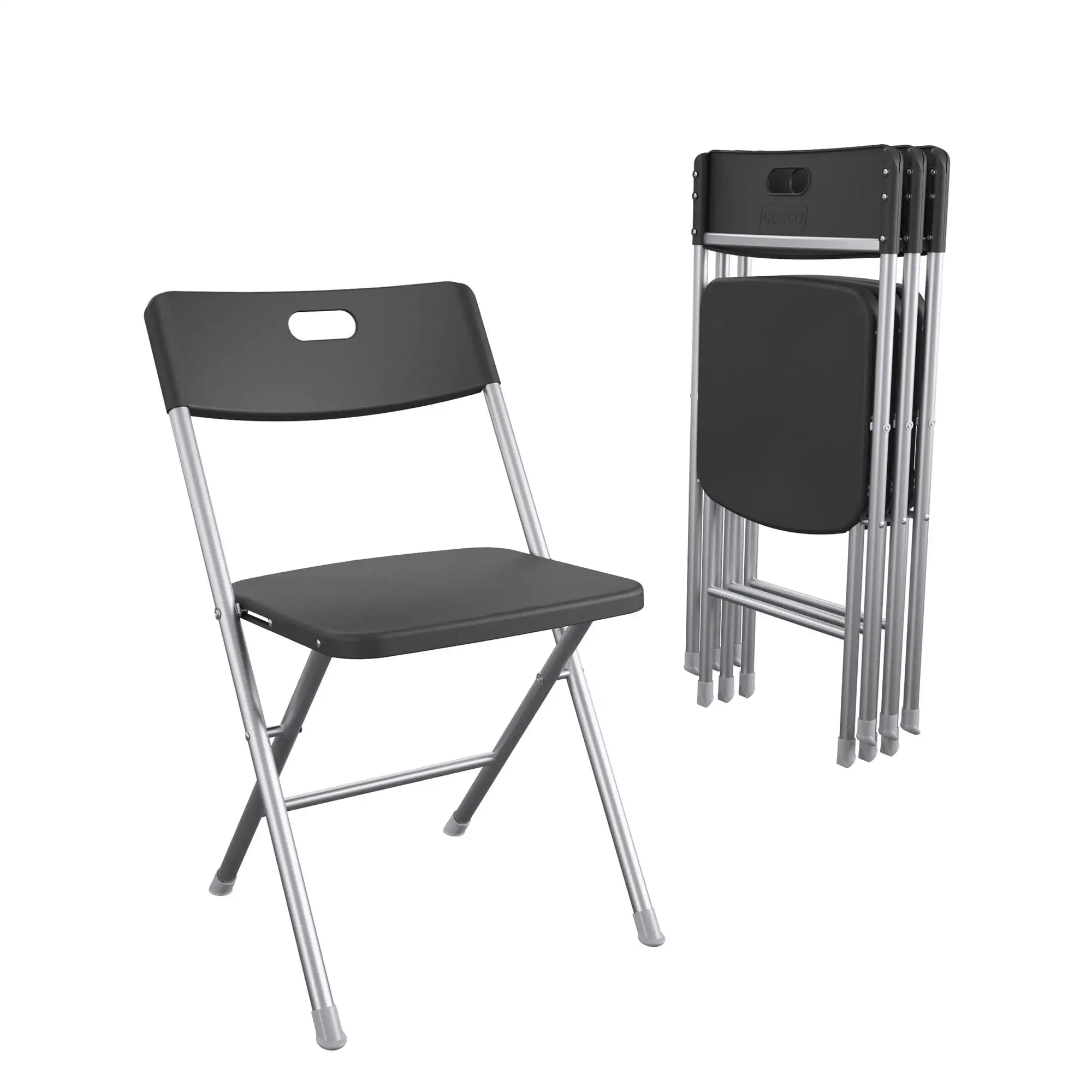 

Resin Seat & Back Folding Chair, Black, 4 Count