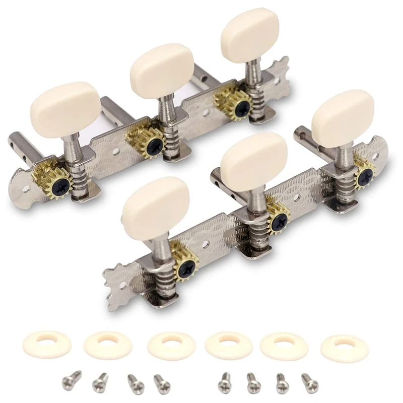 

New Vintage Guitar Tuning Pegs Gold Plated Machine Heads Tuning Keys Tuners Single Hole for Classical Guitar 3L 3R