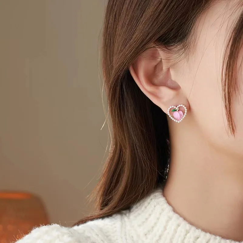 Kawaii Peach Hearts Harajuku Earrings - Limited Edition