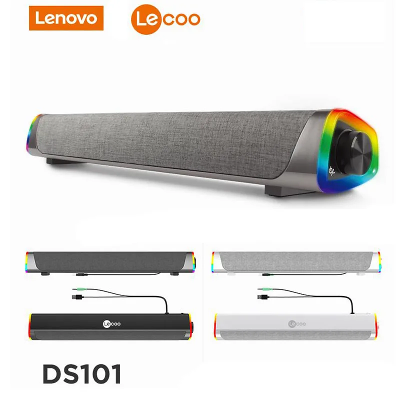 Computer Speakers Lenovo LECOO L101 Stereo Music Surround Subwoofer For Macbook Laptop Notebook PC Wired computer speakers