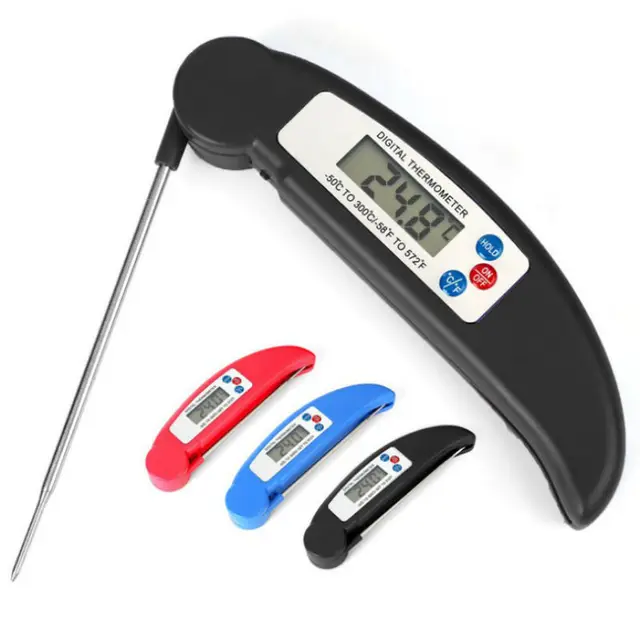 1Pc Digitális Szonda Hőmérő Összehúzható Étel Bbq Húskemencék Összecsukható Konyha Főző Vízolaj Szerszámok Húshőmérő